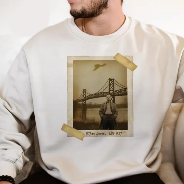 Personalized 1967 Mothman Sighting Sweatshirt Your Face in Lost Photo, Custom Pullover