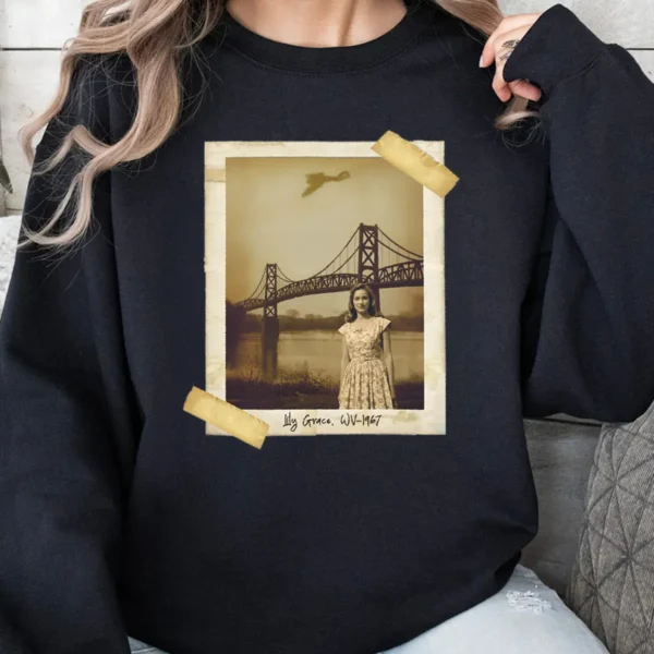 Personalized 1967 Mothman Sighting Sweatshirt Your Face in Lost Photo, Custom Pullover