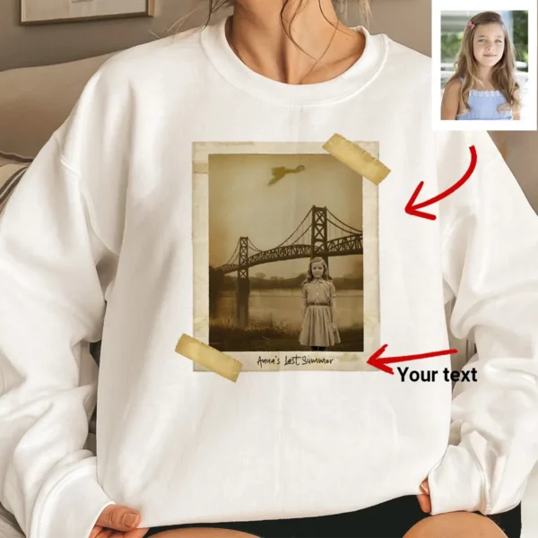 Personalized 1967 Mothman Sighting Sweatshirt Your Face in Lost Photo, Custom Pullover