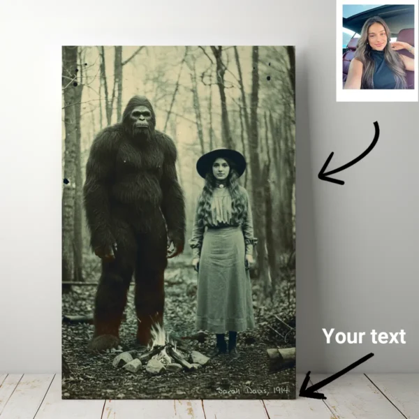 Personalized Bigfoot 1910s Portrait Canvas Vintage