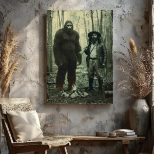 Personalized Bigfoot 1910s Portrait Canvas | Vintage Custom Sasquatch Wall Art Ready to Hang 27 Personalized Bigfoot 1910s Portrait Canvas Vintage