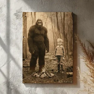 Personalized Bigfoot 1910s Portrait Canvas | Vintage Custom Sasquatch Wall Art Ready to Hang 31 Personalized Bigfoot 1910s Portrait Canvas Vintage