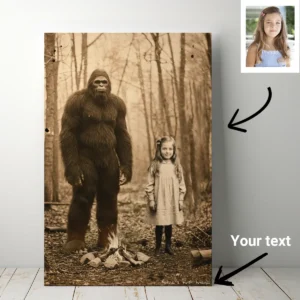 Personalized Bigfoot 1910s Portrait Canvas | Vintage Custom Sasquatch Wall Art Ready to Hang 33 Personalized Bigfoot 1910s Portrait Canvas Vintage