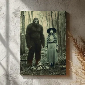 Personalized Bigfoot 1910s Portrait Canvas | Vintage Custom Sasquatch Wall Art Ready to Hang 19 Personalized Bigfoot 1910s Portrait Canvas Vintage