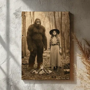 Personalized Bigfoot 1910s Portrait Canvas | Vintage Custom Sasquatch Wall Art Ready to Hang 23 Personalized Bigfoot 1910s Portrait Canvas Vintage