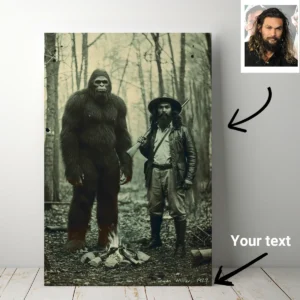 Personalized Bigfoot 1910s Portrait Canvas | Vintage Custom Sasquatch Wall Art Ready to Hang 25 Personalized Bigfoot 1910s Portrait Canvas Vintage