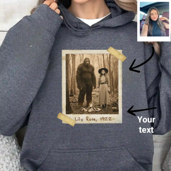 Personalized Bigfoot 1910s Portrait Hoodie Vintage