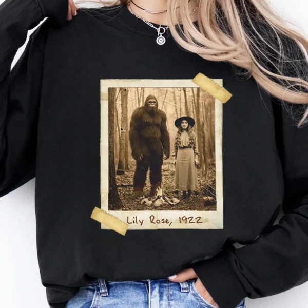 Personalized Bigfoot 1910s Portrait Long Sleeve Tee