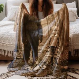 Personalized Bigfoot 1910s Portrait Sherpa Blanket Unique Custom