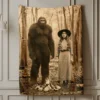 Personalized Bigfoot 1910s Portrait Sherpa Blanket Unique Custom