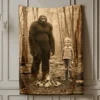 Personalized Bigfoot 1910s Portrait Sherpa Blanket Unique Custom