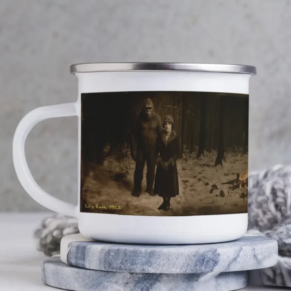 Personalized Bigfoot 1920s Camping Mug Custom Face