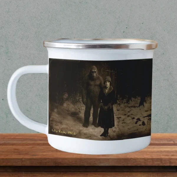 Personalized Bigfoot 1920s Camping Mug Custom Face