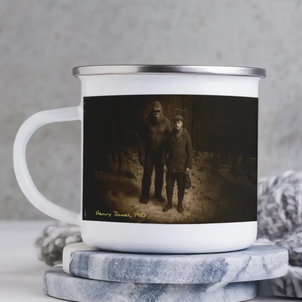 Personalized Bigfoot 1920s Camping Mug Custom Face