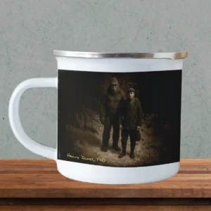Personalized Bigfoot 1920s Camping Mug | Custom Face Vintage Sasquatch Enamel Mug 12 Personalized Bigfoot 1920s Camping Mug Custom Face