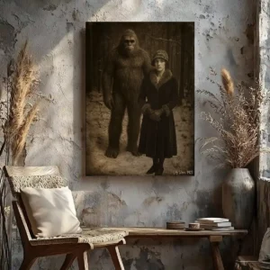 Personalized Bigfoot 1920s Photo Canvas | Custom Sasquatch Wall Art Ready to Hang 11 Personalized Bigfoot 1920s Photo Canvas Custom