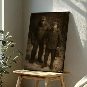 Personalized Bigfoot 1920s Photo Canvas | Custom Sasquatch Wall Art Ready to Hang 15 Personalized Bigfoot 1920s Photo Canvas Custom
