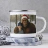 Personalized Bigfoot Christmas Camping Mug | Funny Custom Face & Text Enamel Mug 20 Personalized Bigfoot Christmas Camping Mug Funny