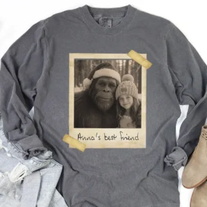 Personalized Bigfoot Christmas Long Sleeve Tee | Funny Custom Sasquatch Face Crewneck 22 Personalized Bigfoot Christmas Long Sleeve Tee Funny
