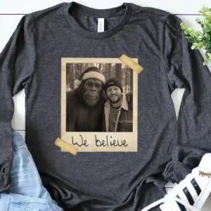 Personalized Bigfoot Christmas Long Sleeve Tee | Funny Custom Sasquatch Face Crewneck 15 Personalized Bigfoot Christmas Long Sleeve Tee Funny