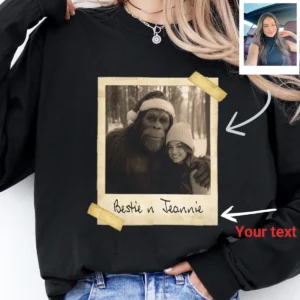 Personalized Bigfoot Christmas Long Sleeve Tee | Funny Custom Sasquatch Face Crewneck 16 Personalized Bigfoot Christmas Long Sleeve Tee Funny