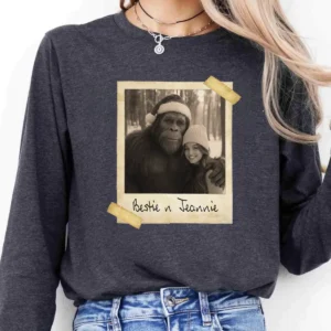 Personalized Bigfoot Christmas Long Sleeve Tee | Funny Custom Sasquatch Face Crewneck 17 Personalized Bigfoot Christmas Long Sleeve Tee Funny