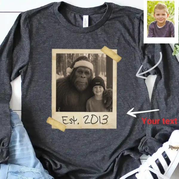 Personalized Bigfoot Christmas Long Sleeve Tee Funny