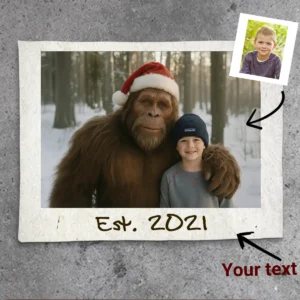 Personalized Bigfoot Christmas Sherpa Blanket Funny