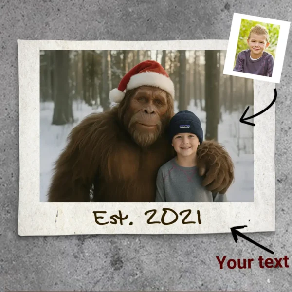 Personalized Bigfoot Christmas Sherpa Blanket Funny