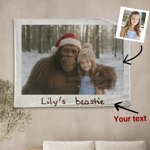 Personalized Bigfoot Christmas Sherpa Blanket Funny
