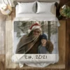Personalized Bigfoot Christmas Sherpa Blanket Funny