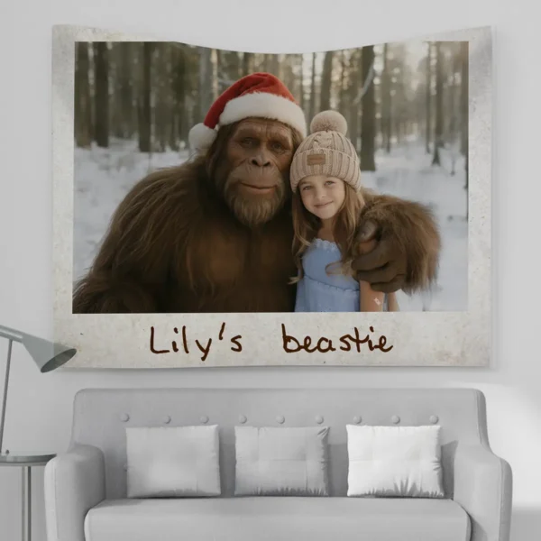 Personalized Bigfoot Christmas Sherpa Blanket Funny