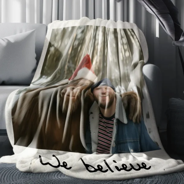 Personalized Bigfoot Christmas Sherpa Blanket Funny