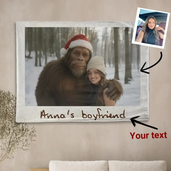 Personalized Bigfoot Christmas Sherpa Blanket Funny
