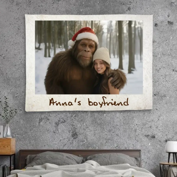 Personalized Bigfoot Christmas Sherpa Blanket Funny