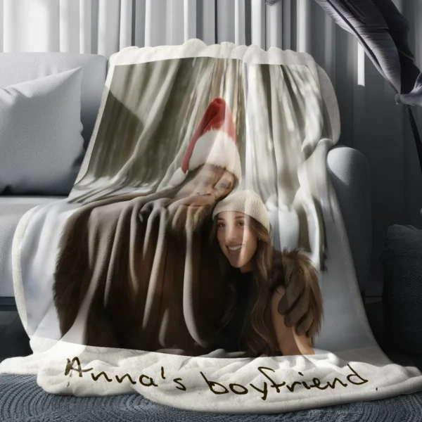 Personalized Bigfoot Christmas Sherpa Blanket Funny
