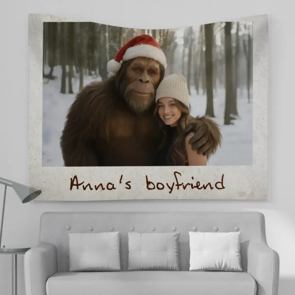 Personalized Bigfoot Christmas Sherpa Blanket Funny