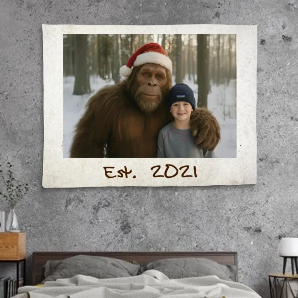 Personalized Bigfoot Christmas Sherpa Blanket Funny
