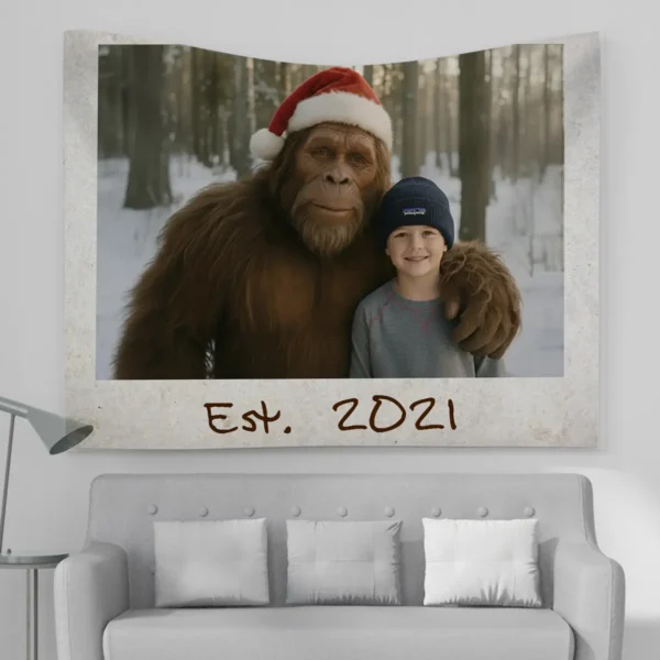 Personalized Bigfoot Christmas Sherpa Blanket Funny