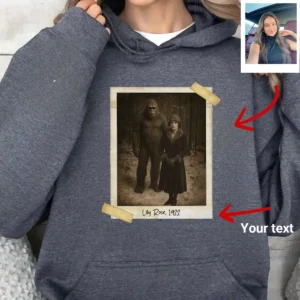 Personalized Bigfoot Photo 1920s Hoodie Vintage