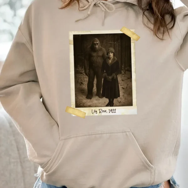 Personalized Bigfoot Photo 1920s Hoodie Vintage