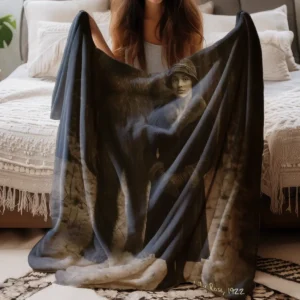 Personalized Bigfoot Photo 1920s Sherpa Blanket Vintage