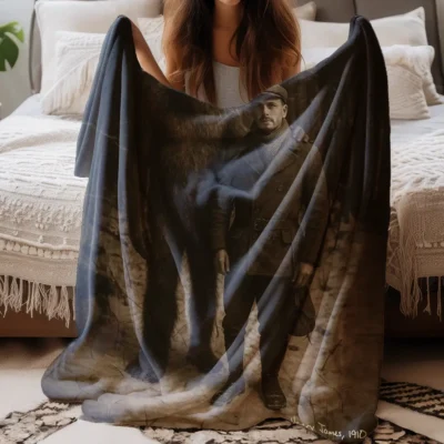 20+ Best Bigfoot Decor Ideas to Create a Legendary Space 12 Personalized Bigfoot Photo 1920s Sherpa Blanket Vintage