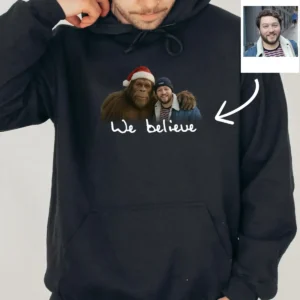 Personalized Bigfoot Photo Christmas Hoodie Funny