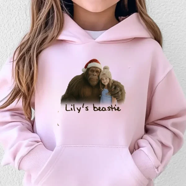 Personalized Bigfoot Photo Christmas Hoodie Funny