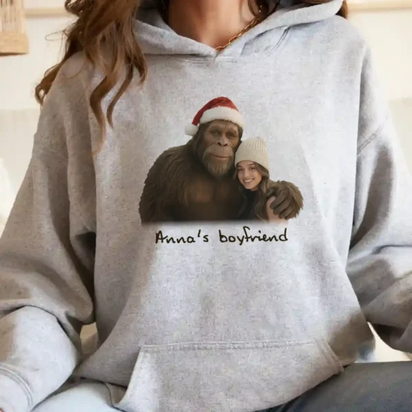 Personalized Bigfoot Photo Christmas Hoodie Funny