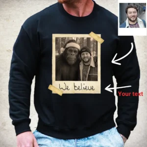 Personalized Bigfoot Photo Christmas Sweatshirt Funny Custom
