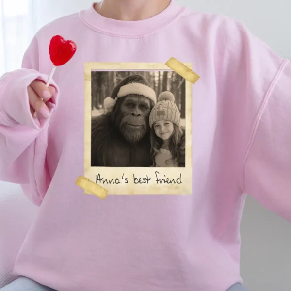 Personalized Bigfoot Photo Christmas Sweatshirt Funny Custom