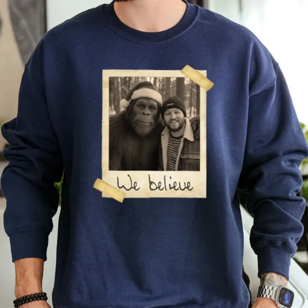 Personalized Bigfoot Photo Christmas Sweatshirt Funny Custom