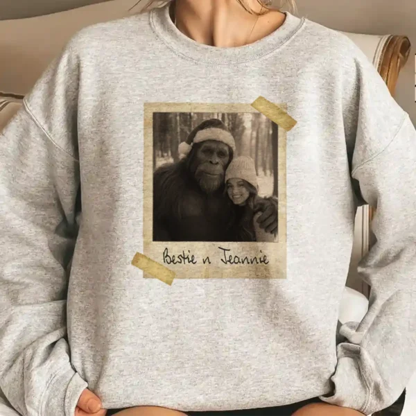 Personalized Bigfoot Photo Christmas Sweatshirt Funny Custom
